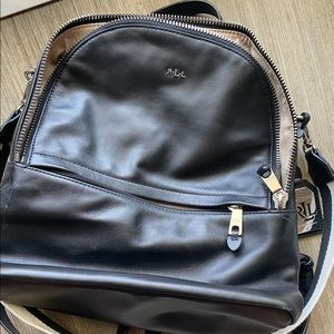Black Leather Backpack RL